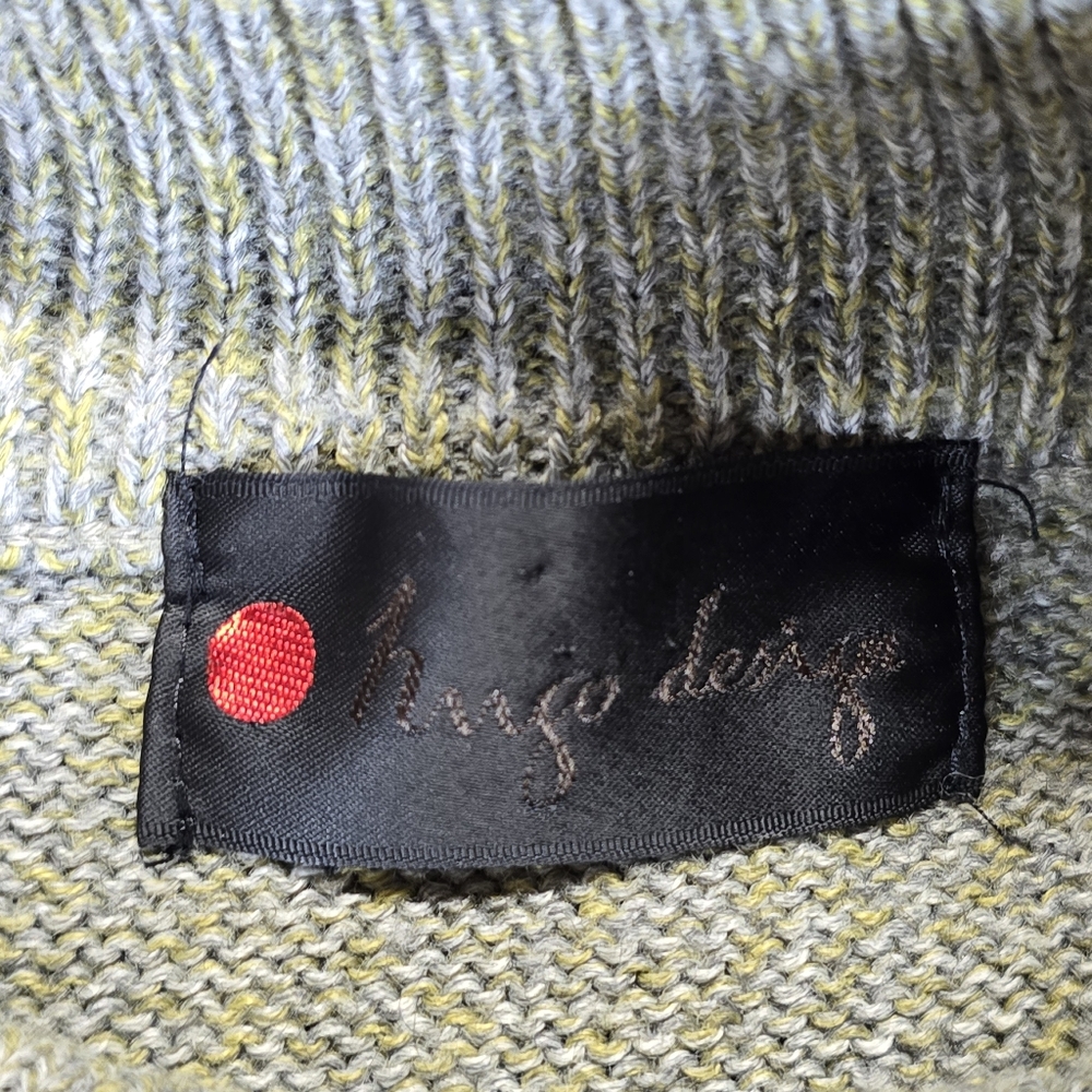 Vintage Hugo Design Geometric Wool Blend Knit Sweater Size Large - Picture 4 of 7